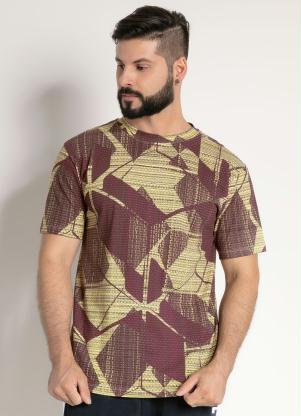 Camiseta (Estampa Geométrica) com Mangas Curtas