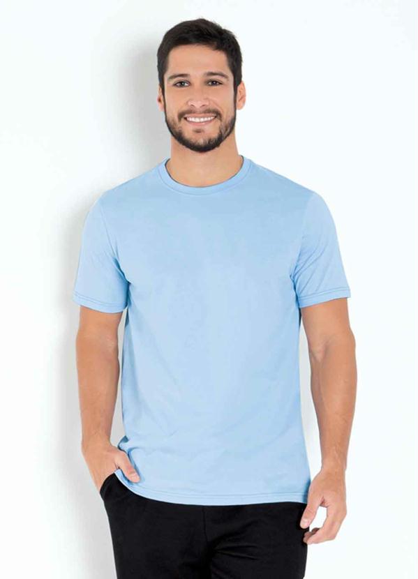 Camiseta Masculina (Azul Claro) com Mangas Curtas