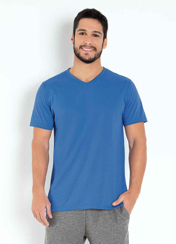 Camiseta Masculina (Azul Royal) com Mangas Curtas