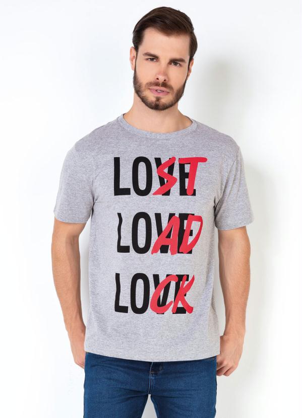 Camiseta Masculina Love Lost Load Lock (Mescla)