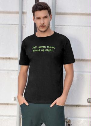Camiseta (Preta) Estampa Neon Verde