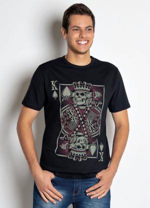 Camiseta Rei de Espadas Caveira (Preta)