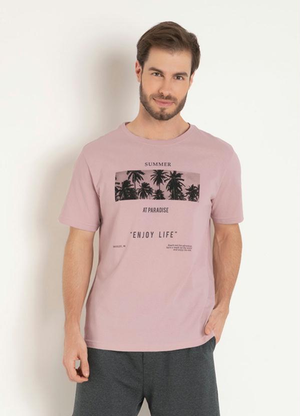 Camiseta (Rosê) com Estampa Frontal