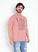 Camiseta Rosê com Estampa na Frente