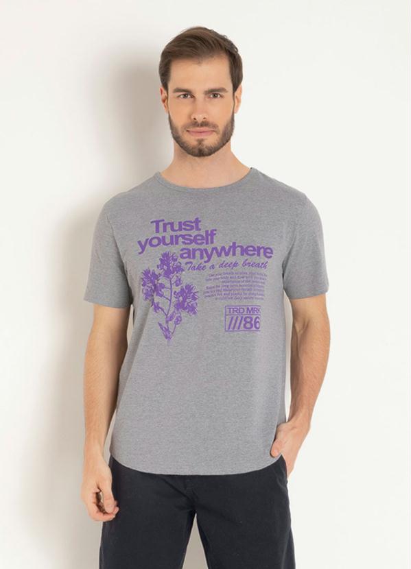 Camiseta T-Shirt (Mescla) com Estampa Frontal