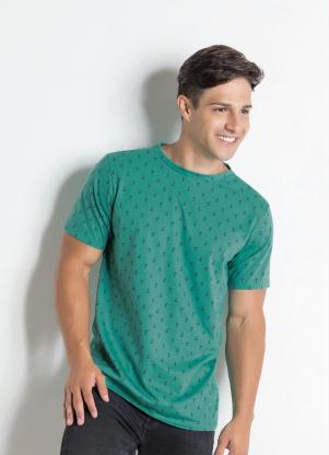 Camiseta (Verde) com Estampa de ncora