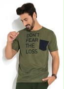 Camiseta Verde Militar com Bolso Frontal