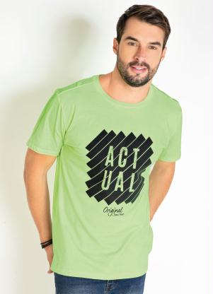Camiseta (Verde Neon) com Estampa na Frente