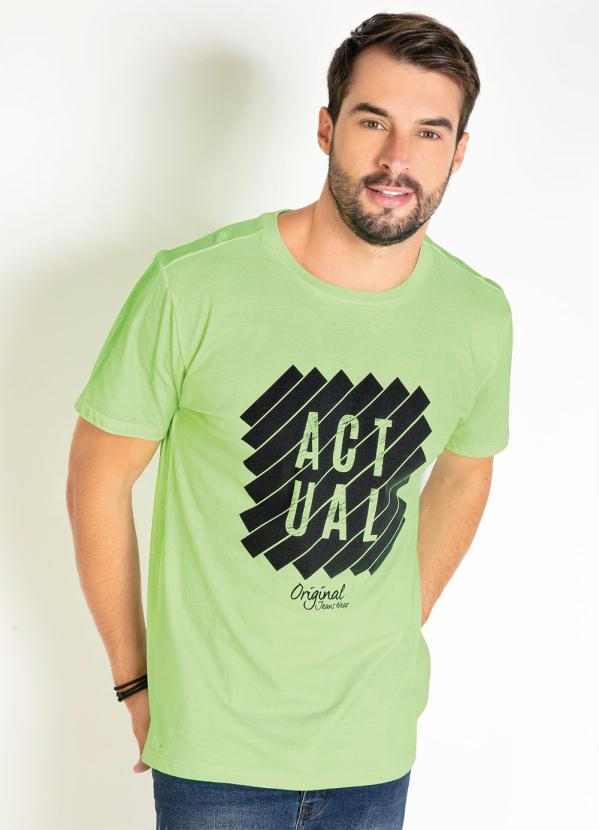 Camiseta (Verde Neon) com Estampa na Frente