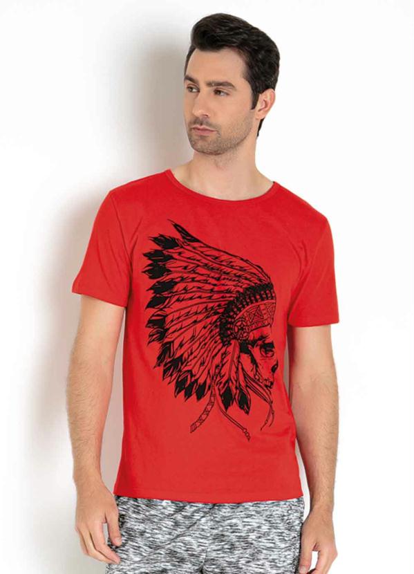 Camiseta (Vermelha) com Estampa Frontal