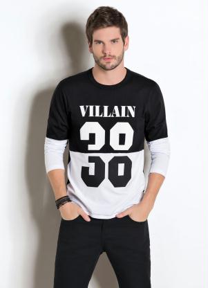 Camiseta Estampa Villain (Preta e Branca)