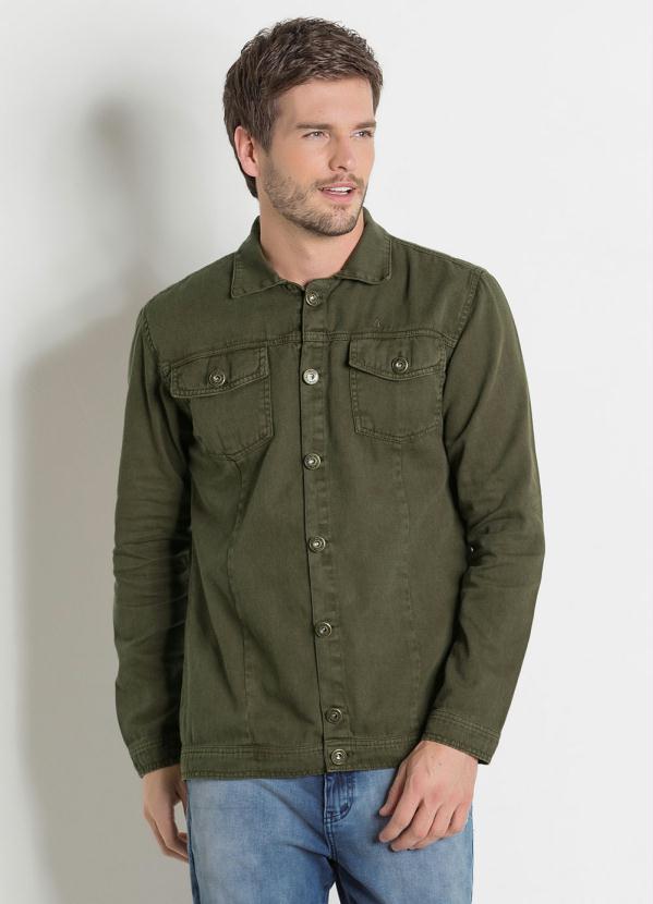 jaqueta jeans masculina verde militar