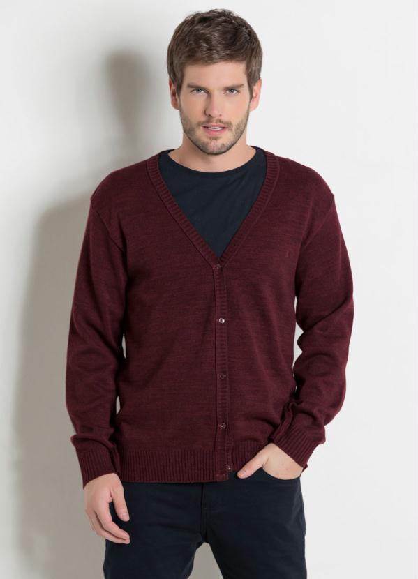 Cardigan (Bordo) com Fechamento em Botes Actual