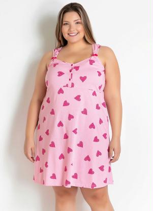 Camisola de Alas Largas Plus Size (Corao Pink)