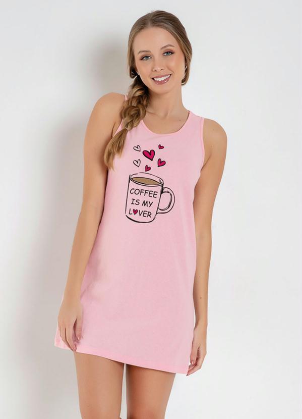 Camisola Regata com Estampa Frontal (Rosa)