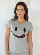 Camiseta de Pijama Mescla com Estampa
