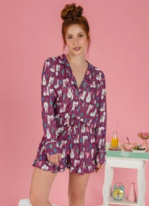 Pijama com Botões Frontais (Lhama)