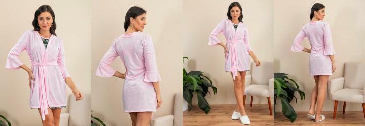 Robe Rosa Claro em Malha