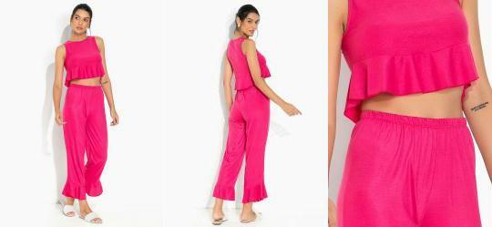 Pijama com Babado Pink