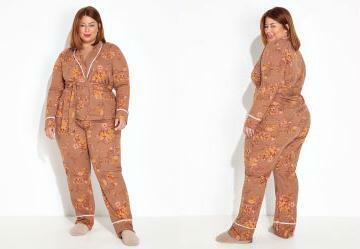 Pijama Floral Marrom