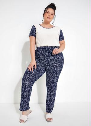 Pijama Longo Plus Size (Flor)