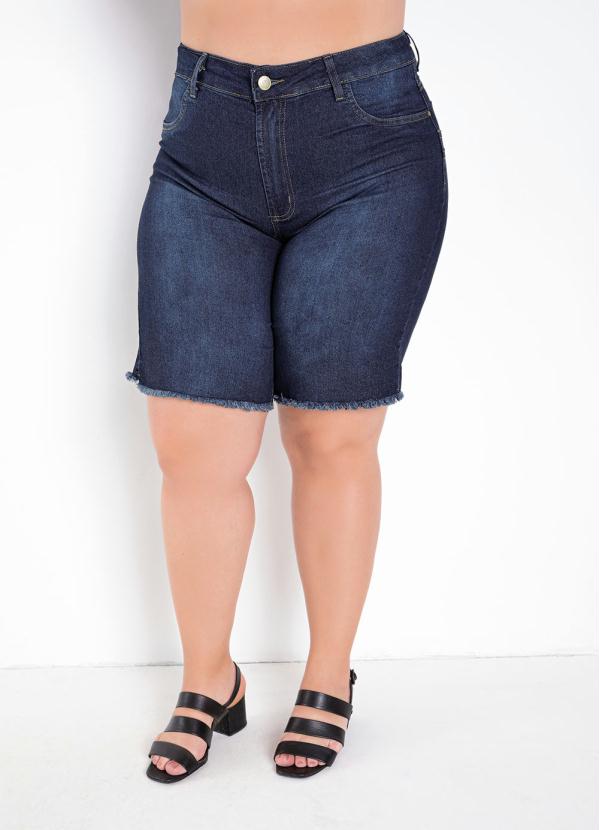Bermuda (Jeans) Barra Desfiada Sawary Plus Size