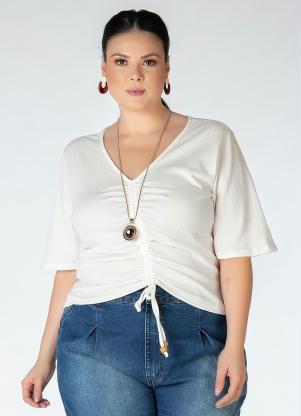 Blusa Plus Size (Branca) com Amarração