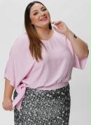 Blusa Plus Size Rosa com Amarração na Barra