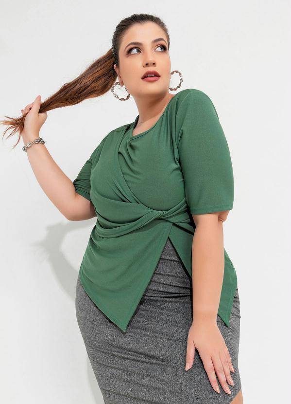 Blusa Plus Size (Verde) com Torcido