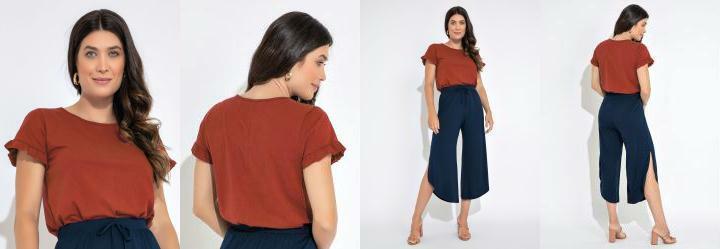 Blusa Ferrugem em Malha de Algodo