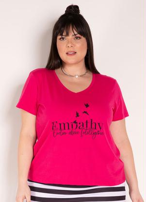 Blusa (Pink) com Estampa na Frente Plus Size