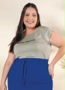 Blusa Plus Size Off White em Muscle Tee