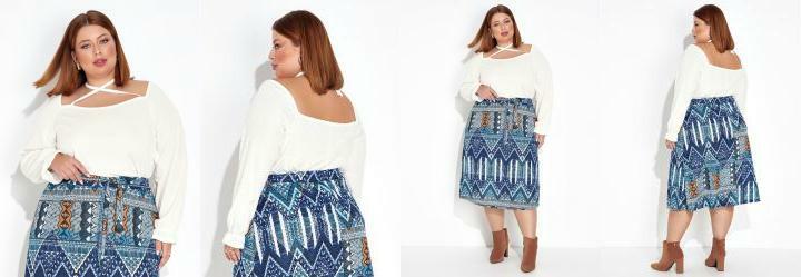 Blusa Off White Amarrao no Decote Plus Size