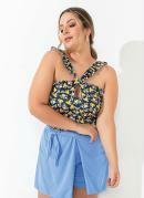 BLUSA (CORAÇÕES E FOLHAS) DECOTE VAZADO PLUS SIZE