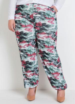 calça jogger camuflada plus size
