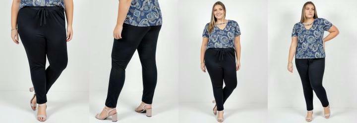Cala Preta com Amarrao Plus Size