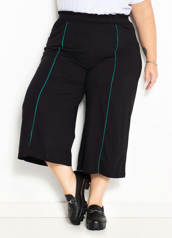 Cala (Preta) com Filetes Plus Size