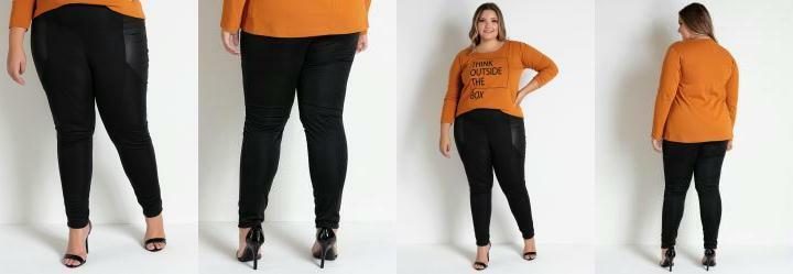 Cala Preta com Recortes em Cirr Plus Size