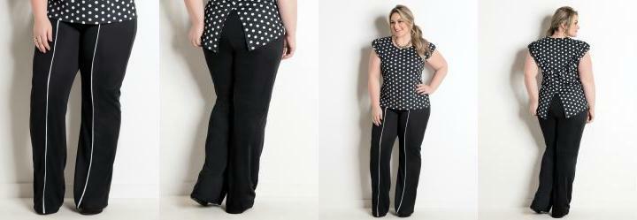 Cala Flare Preta Plus Size Marguerite