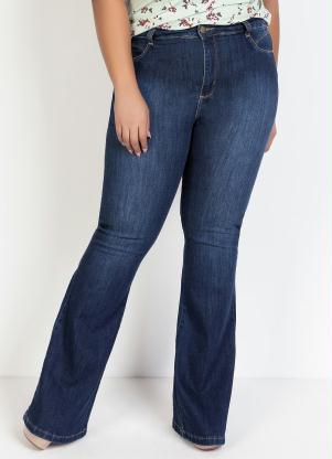 Cala (Jeans) Flare com Bordado Sawary Plus Size