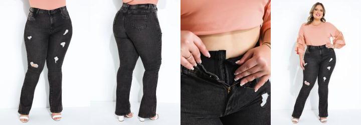 Cala Cinza Boot Cut Super Lipo Sawary Plus Size