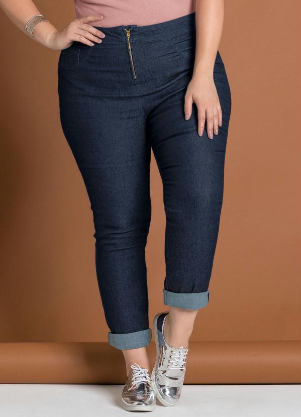 Calça em Jeans (Azul Escuro) Plus Size Marguerite