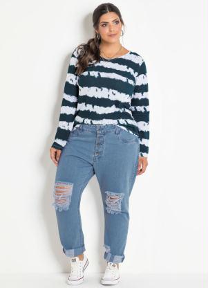 calça boyfriend feminina plus size