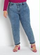 Calça Jeans Cropped Básica Sawary Plus Size