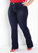 Calça Jeans Escura Flare Sawary Plus Size
