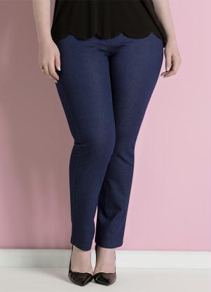 Calça Jeans Skinny (Azul) Cintura Alta Plus Size