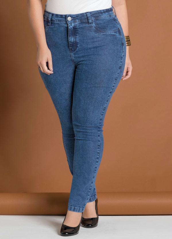 Calça Jeans Skinny (Azul) Plus Size Marguerite