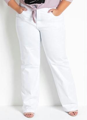 Cala Pantalona (Branca) com Bolsos Plus Size