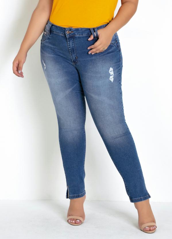 Cala Sawary Plus Size (Jeans) com Strass