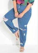 CALA SLOUCHY (JEANS) DESTROYED SAWARY PLUS SIZE
